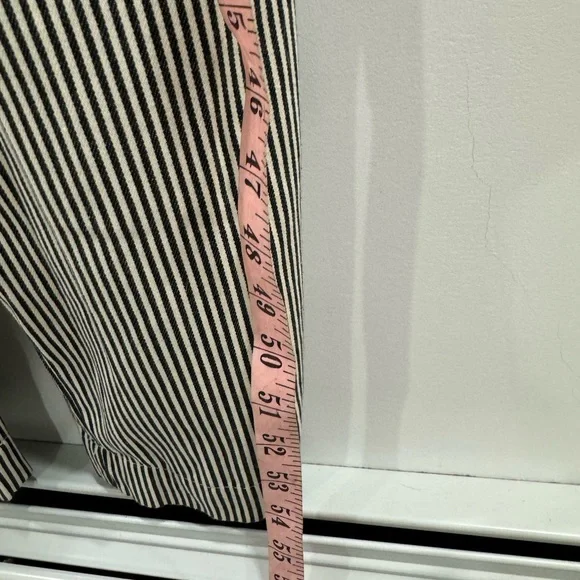 Mara Hoffman Womens Black/White Striped Cotton Jumpsuit Front Zipper Siz… - Picture 8 of 8